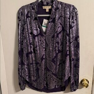 Michael Kors Purple Paisley Blouse